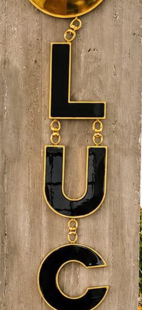 LUCKY WALL PENDANT, enamel close up